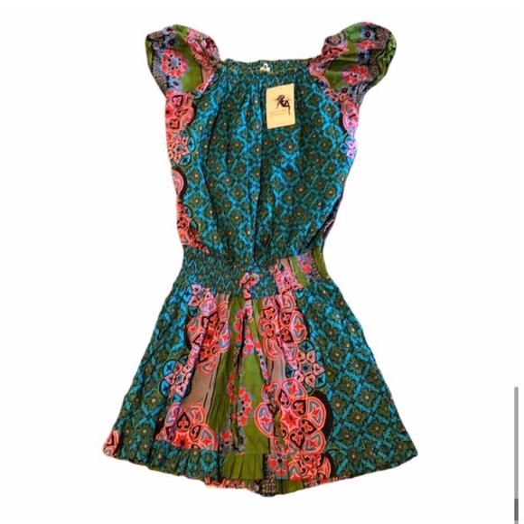 Charlotte Web NWT 100% cotton cap shortsleeve abstract print size medium/large - Picture 7 of 12